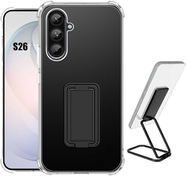 Booling Skydd För Samsung Galaxy S26, Ultra Slim Silikon Stötsäker Med Justerbart Metallstöd Svart