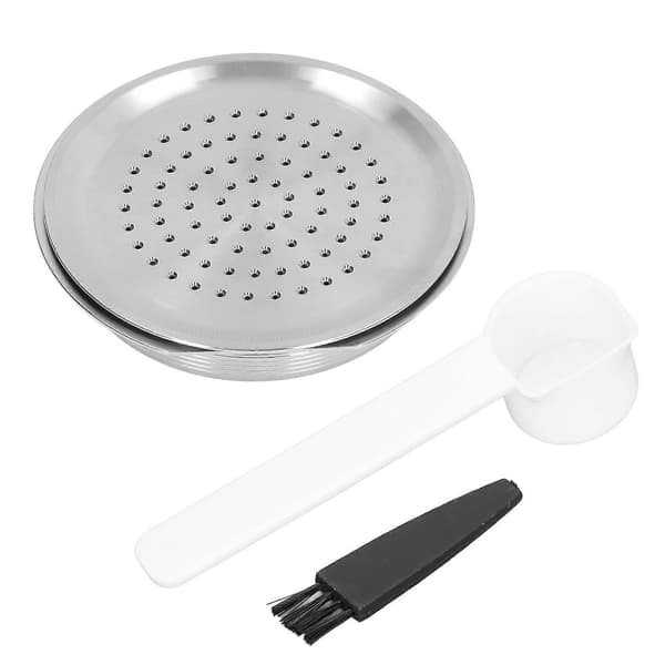 Genopfyldelige kaffekapsler, genanvendelige kaffepulverkapsler, lavet af rustfrit stål, med børste og ske, egnet til Senseo HD7801 HD6592.