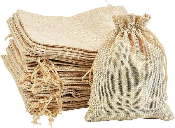 30 stk. jute poser 13x18 cm mini genanvendelige linnedposer med snøre gaveposer naturlige jute poser til fest, bryllup, jul_kvalitetsgave