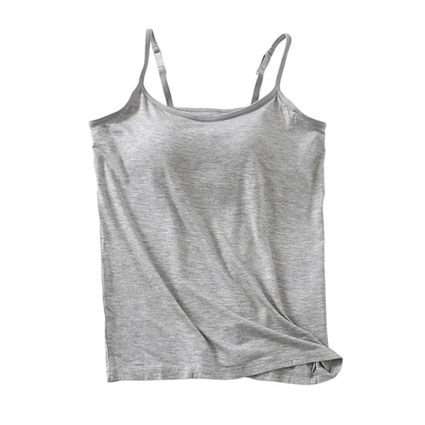 Tanktopp med innebygd BH Justerbare Spaghettistropper Tank Top for kvinner Formell Daglig Fest Ball Hemp Ash