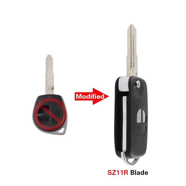 For Suzuki Swift Grage Vitara Alto Igins SX4 Vauxhall Agila 2-knapps Flip Folding Fjernkontroll Bilnøkkel Shell Case Cover Fob
