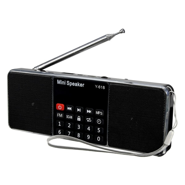 Northix Digital Minihøjttaler Med Usb Og Fm-radio Black