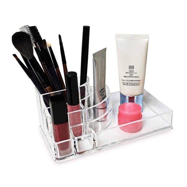 Northix Make-up Opbevaring - Gennemsigtig Plast 8 Rum Transparent