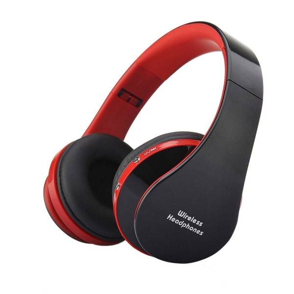 Northix Trådløse Høretelefoner Med Mikrofon Og Aux Kabel - Rød Red