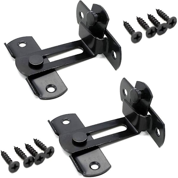 2 stk. 90 graders portlåser, rett vinkel portlås, låsebolt for låvedør, for tre gjerder eller metallporter sikkerhetslås