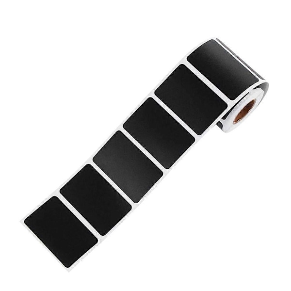 300 stk/rull PVC Tavleetiketter Rektangulære Selvklebende Miljøvennlige Tavleetiketter Klistremerker Krydderflaskeskilt for Bar Hjemmekontor Kjøkken (Svart)