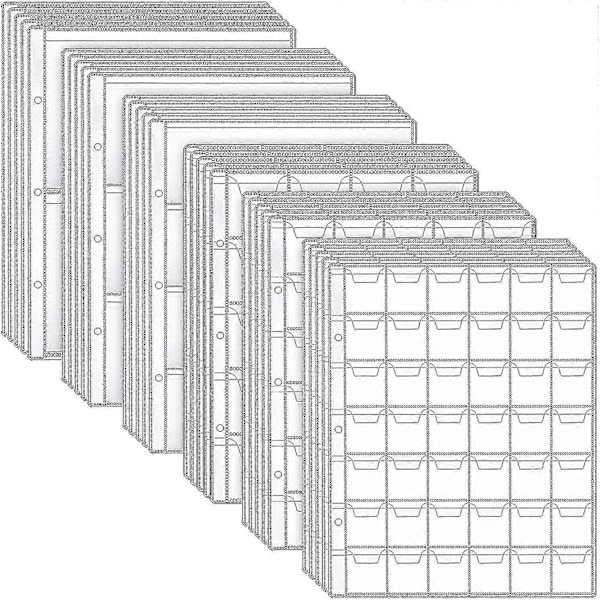 30 Stykker Myntsamler Perm Ark Mynt Plastlomme Myntside Klare Holdere Frimerke Valuta Samlealbum