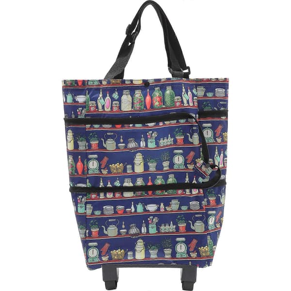 Sammenleggbar handlekurv med hjul, trillebag, sammenleggbar handlevogn, tote bag
