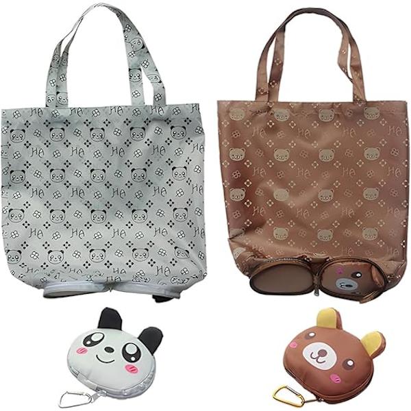 Hopfällbara Shoppingväskor I Par, Miljövänliga Återanvändbara Tvättbara Matkassar För Daglig Shopping, Förvaring På Resor Grön