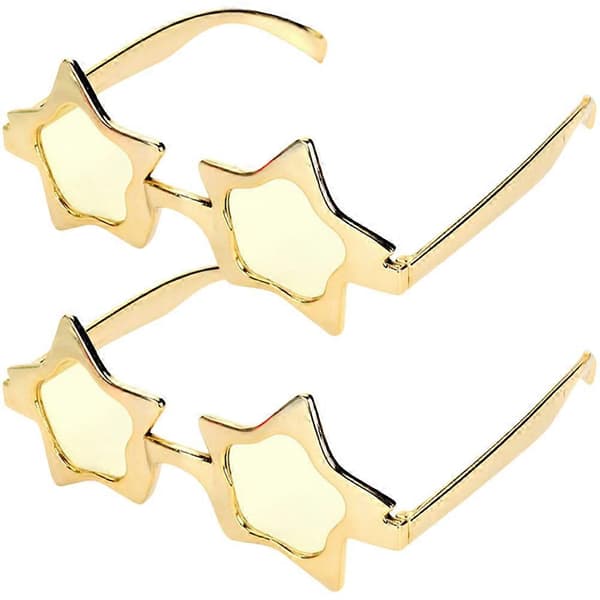 2 stk stjernebriller morsomme briller Cosplay festutstyr for kvinner menn barn [DB]