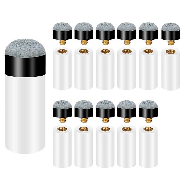 DB Billiard Kø-tupper med Pool Kø-stikk Ferrules Skru-på Billiard Pool Kø-stikk Tupper 12mm Pool Stikk Tupper