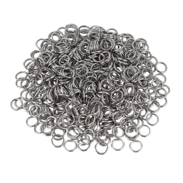 500 åpne ringer, rustfritt stål, 7 mm diameter for smykkefremstilling
