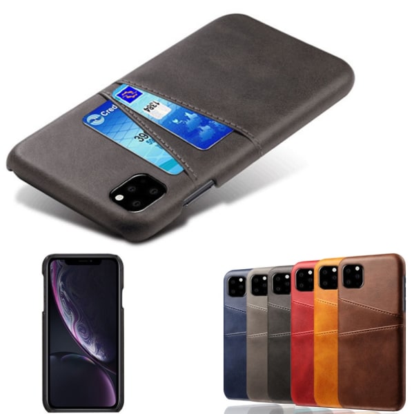 1SWEDEN Kortholder Iphone 12 Case Mobiltelefon Cover Stik Til Oplader Hovedtelefoner - Mørkebrun / Pro