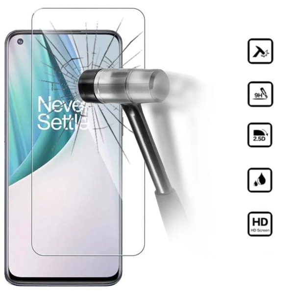 Oneplus Nord N100 Skärmskydd 9h Passar Skal Fodral Hörlurar - Transparent Oneplus Nord N100