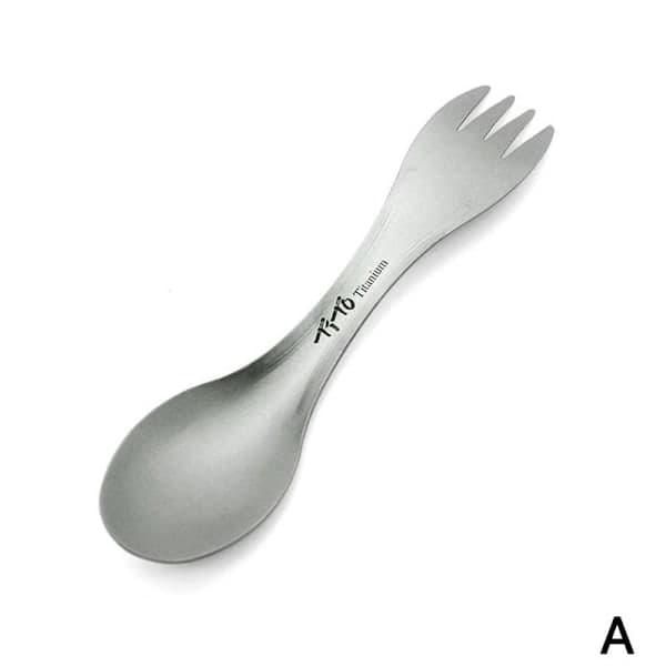 Utendørs Camping Piknik Titanium Bestikksett - Skje og Gaffel, Lett Bærbar Spork, A8U4