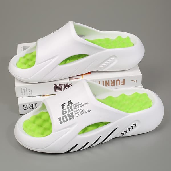 Sommer massasjetøfler for menn innendørs utendørs strandsandaler myk såle uformelle tøfler menn flip-flops herresandaler hvit grønn 38/39
