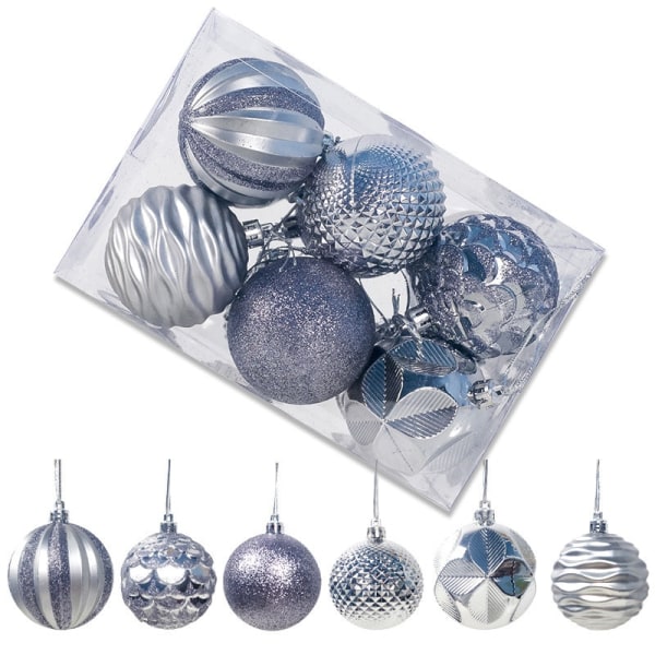 5.5cm 12pcs/set Christmas Balls Ornaments With Hanging Rope B