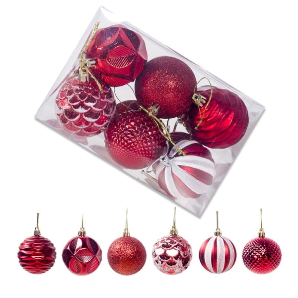 5.5cm 12pcs/set Christmas Balls Ornaments With Hanging Rope D
