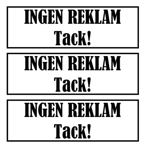 Pappersklistermärken 3-pack INGEN REKLAM Tack!