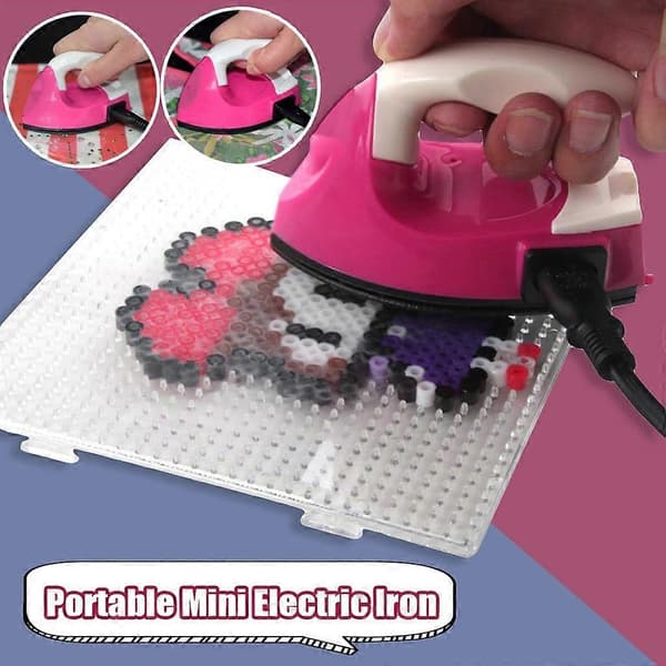 Steam Iron Bærbar Mini Elektrisk Strykejern Reise Plastperler Klær Syutstyr Clearance[D]