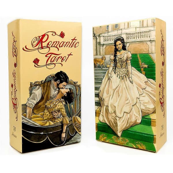 Romantisk Tarotkortstokk Full Engelsk Tarotkortstokk Kort for Familieferie Fest Spill Brettspill Kort Tarotpakke[D]