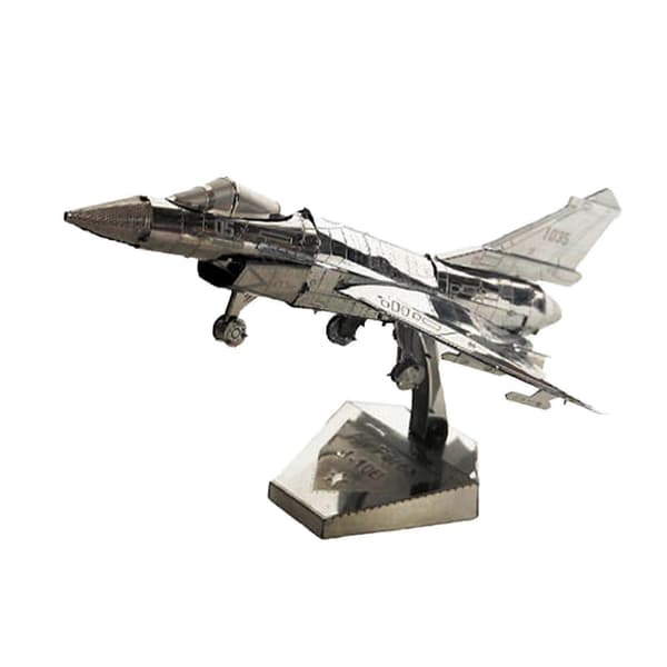 Fighter Model Byggesæt Gave Model Flyvemaskine Kit til Fans sølv[D]