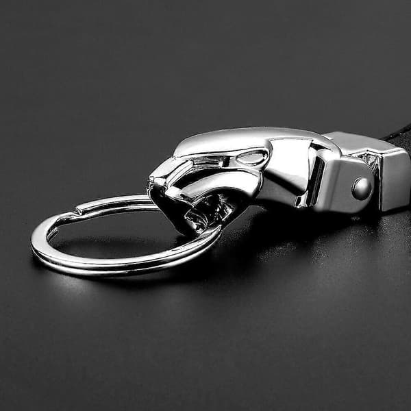 Bil Luksus Leopard Hode Ekte Lær Nøkkelring Nøkkelringer Holder Metall Nøkkelringer For Jaguar F-pace Xj Xe Xf Xj F-type E-pace-God