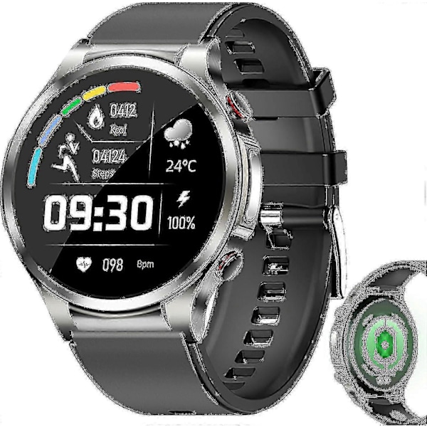 Blodsockermätare Klocka, Diabetesklocka Glukosmätare Tryck Puls Kroppstemperatur Sport Icke-invasiv Blodsocker Test Smart W_ggod