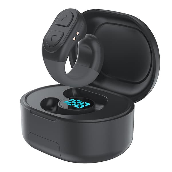 Rulleknap til fjernbetjening af Bluetooth-sider med digital opladningsboks til IOS Android-telefon - Sort
