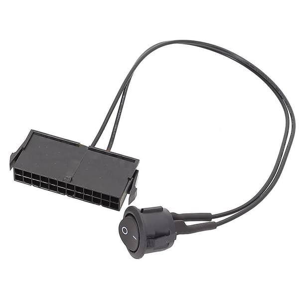 24-pins Hunn ATX PSU Strømforsyning Starter Tester Start Opp Jumper På/Av Bryter Kabel 18AWG 30cm