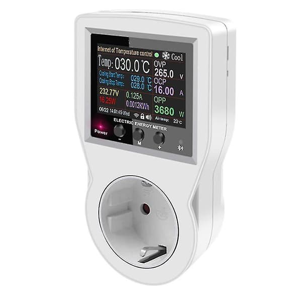 Wifi Termostatkontakt 16A AC220V Digital Temperaturkontroller Stikkontakt Timerbryter Sensor EU-plugg