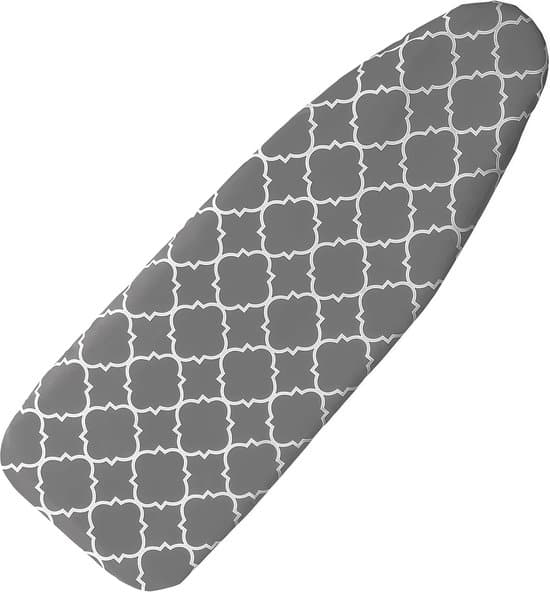 Strykebrettrekk 124 x 45 – Strykebrettrekk – inkluderer to 5 mm tykke filtpads – varmebestandig – grå