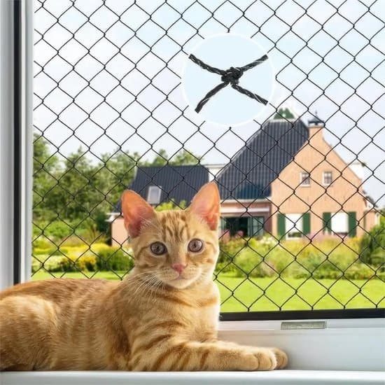 Kattesikkerhetsnett – 3 x 8 m – Transparent kattebeskyttelsesnett – Nylon balkongnett – For katter; fugle- og dueavvisende nett – Kattenett uten borin