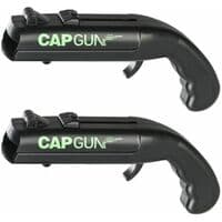 Cap Gun Kapselåbner, Sjov Launcher Shooter Kapselåbner til Kreativt Spil, Familiefest, Bar, Sort Farve, 2stk