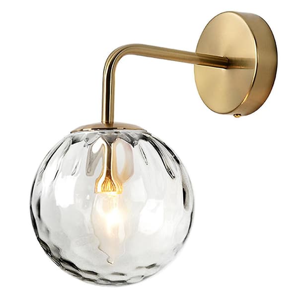 Væglampe Guld Glas Kugle Lampe Klar Base Armaturer Hjem