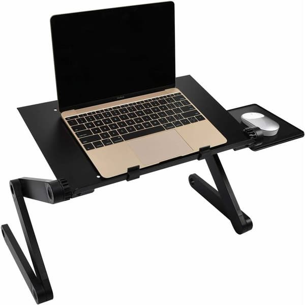 Ideel Swan bærbar computer stand sammenklappelig seng bord bærbar computer stand seng bakke vippe læsestativ til sofa, bog, magasin og morgenmad - sor