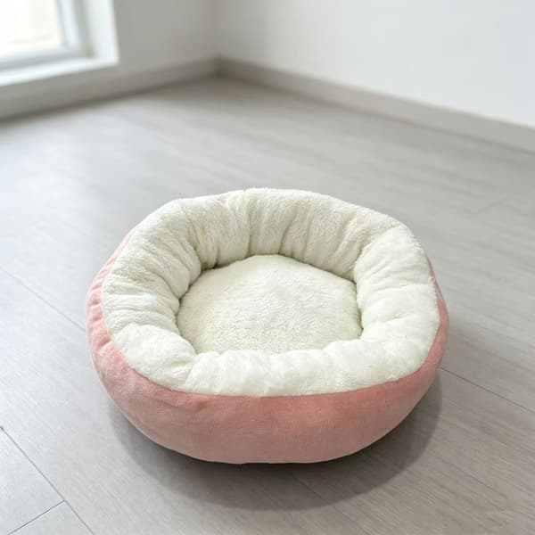 Rauhoittava koiranpeti kissanpeti, muhkea lämmin lemmikkipeti, mukava halauspyöreä peti, pinkki 40cm