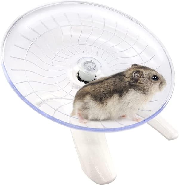 Lille dyrehjul, hamsterhjul, hamster motionshjul, lydløst hamster motionshjul, hamster løbehjul til hamster og små dyr (hvid)