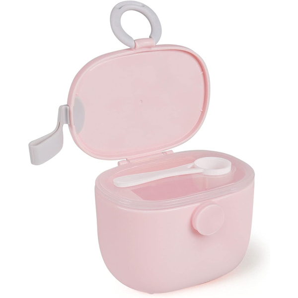 (Rosa) Baby mjölkpulver burk, 500ml mjölkpulver dispenser, bärbar förseglad behållare för mjölkpulver, mjölkdispenseringsburk.
