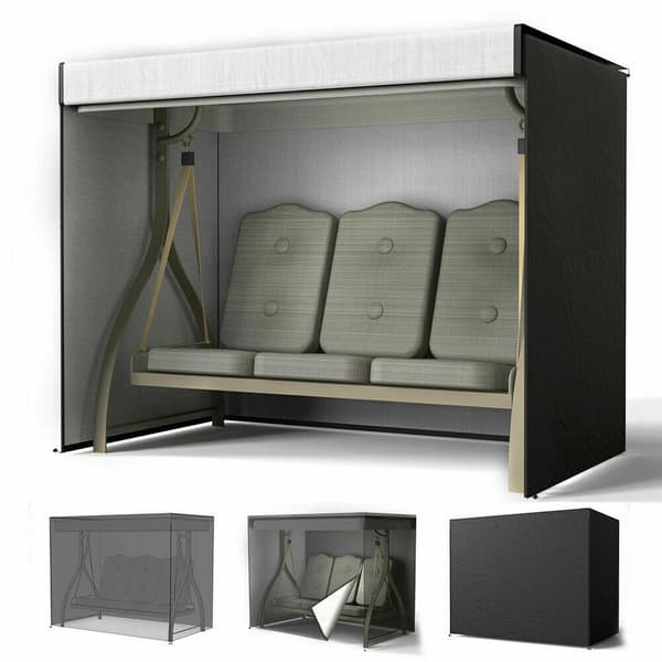 Vanntett beskyttelsestrekk for 3-seters hagegungssete i 210D anti-UV Oxford-stoff for utendørs bruk (220 x 125 x 170 cm)