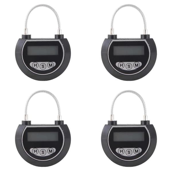 4X Elektronisk tidslås Timerlåsbeholder Multifunktionel tidslåsbeholder til legetøj Sort