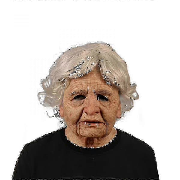 Gammel Kvinne Maske Latex Menneskelig Realistisk Helhode Maske Kostyme Halloween Fest