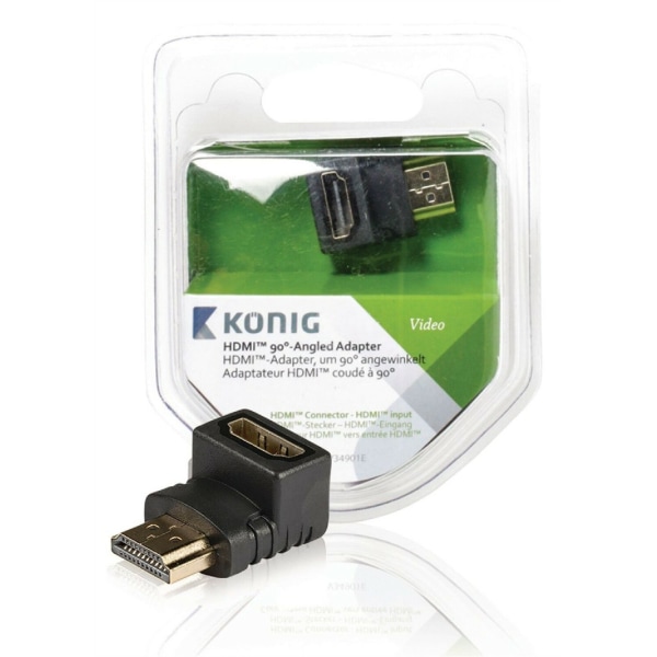 KÖNIG Electronic König | High Speed Hdmi Med Ethernet Adapter Vinklat 90°