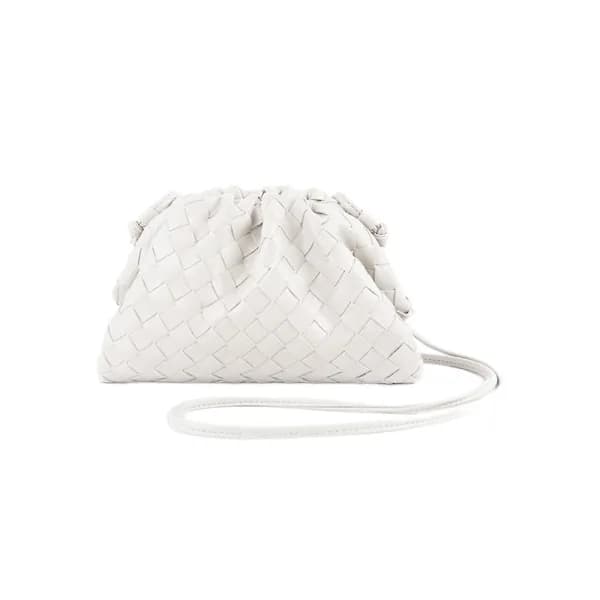 PU Vevd Veske Satchel Sky Mini Lærclutch{GKS} hvit