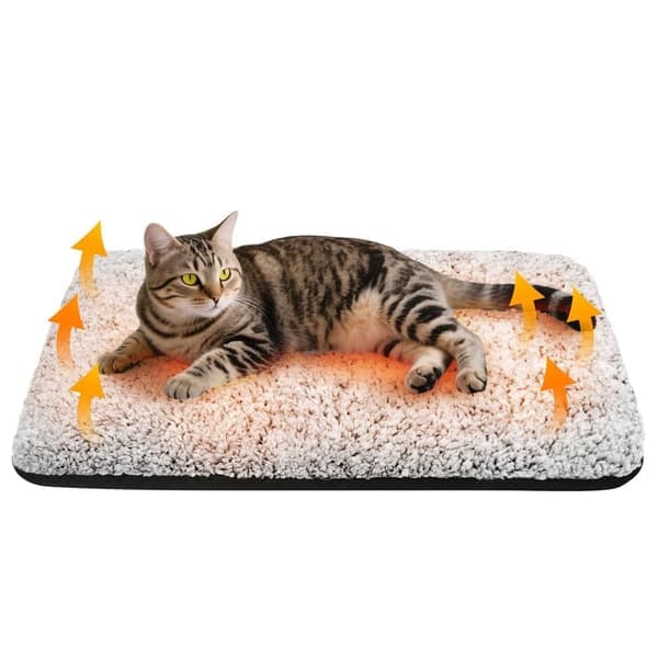 Selvoppvarmende katteseng / hundeseng 40×50cm – Varmematte med termisk folie, avtagbar og sklisikker bunn