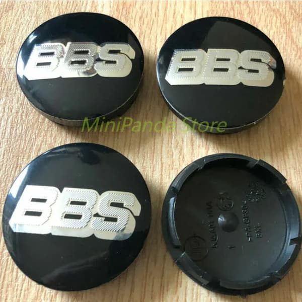 4 stk. BBS Felg Senterkopp Legering Nav Senterkopper 56mm Svart/Sølv