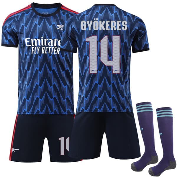 25-26 Arsenal UEFA Champions League Udebane Børne Voksen Fodboldtrøje Nr. 14 Gyökeres