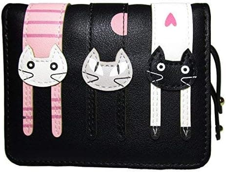 Dame Faux Læder Sød Tegneserie Dyre Kat Pung Slank Lille Clutch Taske Møntpung