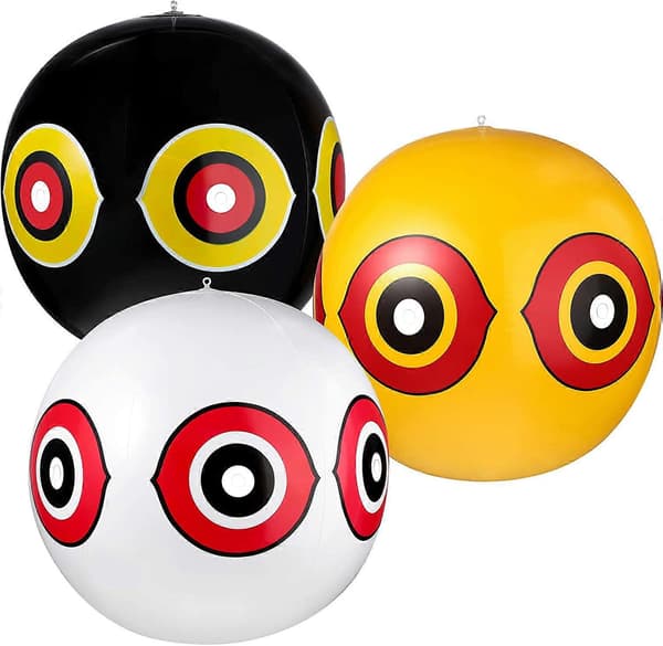 3 Anti-Duefugl Fugleskremsel Ballonger, () 400 mm, gul/rød, Fugler, Hegrer, Skjærer, Viber og Spurver