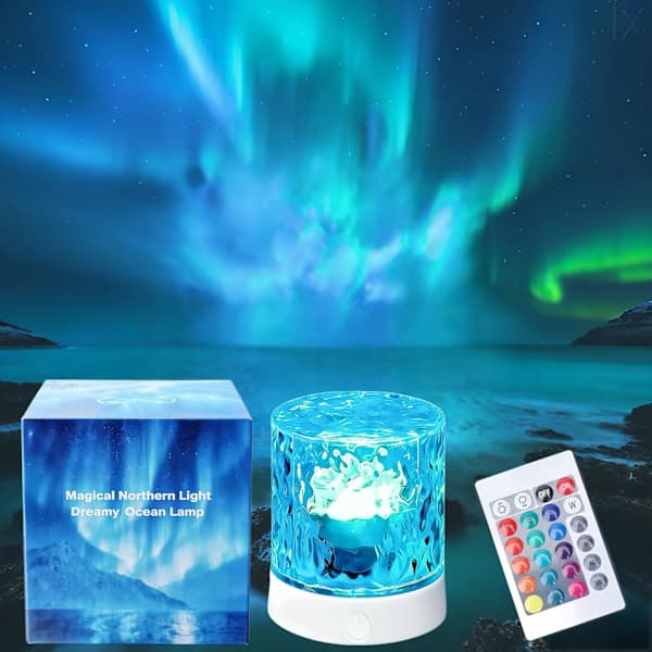 Trådløs Nordlys Aurora Borealis Lysprojektor for Soverom-Vannbølger Havbølgeprojektorlys-Dusjlys-Trendy Gaver til Tenåringsjenter